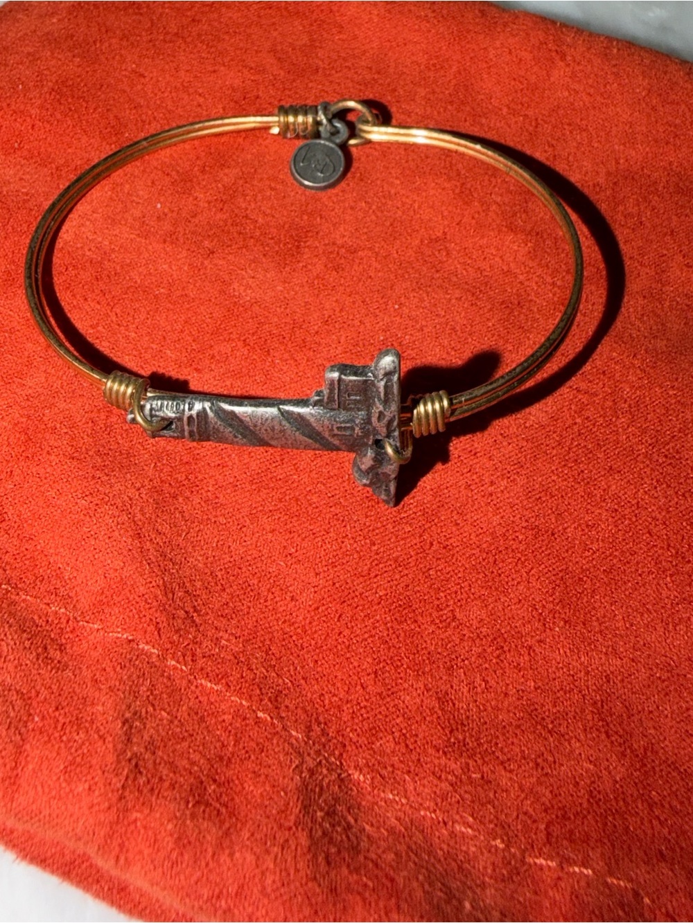 Lucca + Danni Wire Bangle Cross Bracelet